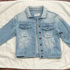 Pistola Blue Distressed Jean Jacket Cropped